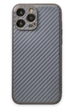 Newface iPhone 13 Pro Max Kılıf Coco Karbon Silikon - Gri