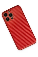 Newface iPhone 13 Pro Max Kılıf Coco Karbon Silikon - Kırmızı - Görsel 2