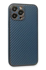 Newface iPhone 13 Pro Max Kılıf Coco Karbon Silikon - Mavi - Görsel 2