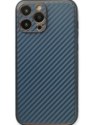 Newface iPhone 13 Pro Max Kılıf Coco Karbon Silikon - Mavi