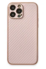 Newface iPhone 13 Pro Max Kılıf Coco Karbon Silikon - Pembe