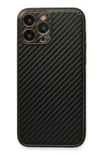 Newface iPhone 13 Pro Max Kılıf Coco Karbon Silikon - Siyah