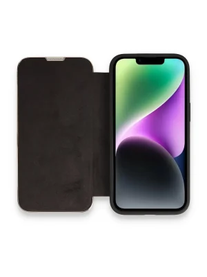 Newface iPhone 13 Pro Max Kılıf Dolpin Kapaklı - Siyah