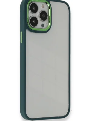 Newface iPhone 13 Pro Max Kılıf Dora Kapak - Haki Yeşil