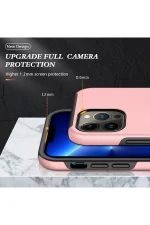 Newface iPhone 13 Pro Max Kılıf Elit Yüzüklü Kapak - Pembe - Görsel 7