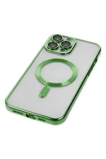 Newface iPhone 13 Pro Max Kılıf Kross Magneticsafe Kapak - Koyu Yeşil - Görsel 4