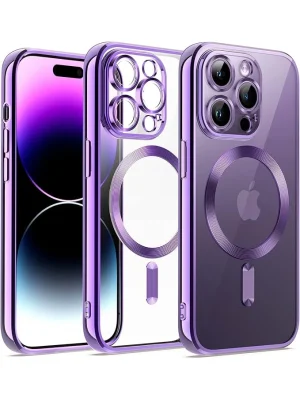 Newface iPhone 13 Pro Max Kılıf Kross Magneticsafe Kapak - Mor