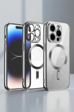 Newface iPhone 13 Pro Max Kılıf Kross Magneticsafe Kapak - Titan Gri - Görsel 2