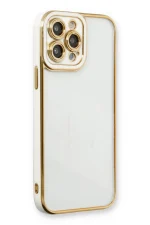 Newface iPhone 13 Pro Max Kılıf Liva Lens Silikon - Beyaz