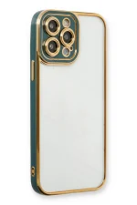 Newface iPhone 13 Pro Max Kılıf Liva Lens Silikon - Yeşil