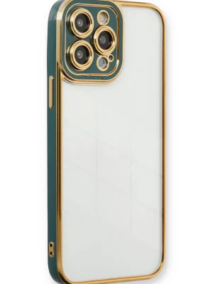 Newface iPhone 13 Pro Max Kılıf Liva Lens Silikon - Yeşil