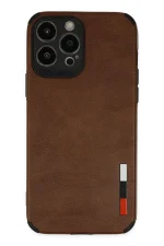 Newface iPhone 13 Pro Max Kılıf Loop Deri Silikon - Kahverengi