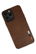 Newface iPhone 13 Pro Max Kılıf Loop Deri Silikon - Kahverengi - Görsel 3