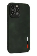 Newface iPhone 13 Pro Max Kılıf Loop Deri Silikon - Yeşil - Görsel 2