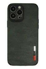 Newface iPhone 13 Pro Max Kılıf Loop Deri Silikon - Yeşil