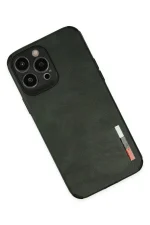 Newface iPhone 13 Pro Max Kılıf Loop Deri Silikon - Yeşil - Görsel 3