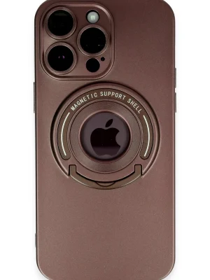 Newface iPhone 13 Pro Max Kılıf Lukka Magneticsafe Kapak - Kahverengi