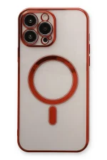 Newface iPhone 13 Pro Max Kılıf Magneticsafe Lazer Silikon - Kırmızı - Görsel 2