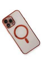 Newface iPhone 13 Pro Max Kılıf Magneticsafe Lazer Silikon - Kırmızı - Görsel 3