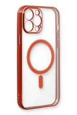 Newface iPhone 13 Pro Max Kılıf Magneticsafe Lazer Silikon - Kırmızı - Görsel 4