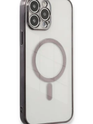 Newface iPhone 13 Pro Max Kılıf Magneticsafe Lazer Silikon - Siyah