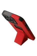 Newface iPhone 13 Pro Max Kılıf Mega Standlı Silikon - Kırmızı - Görsel 3