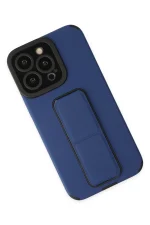 Newface iPhone 13 Pro Max Kılıf Mega Standlı Silikon - Mavi - Görsel 2