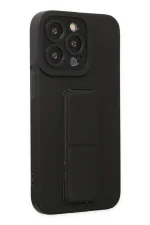 Newface iPhone 13 Pro Max Kılıf Mega Standlı Silikon - Siyah - Görsel 5