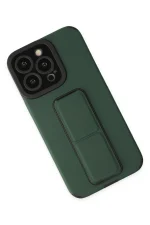 Newface iPhone 13 Pro Max Kılıf Mega Standlı Silikon - Yeşil - Görsel 2