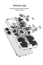 Newface iPhone 13 Pro Max Kılıf Mekanik Bumper Kapak - Derin Mor - Görsel 3