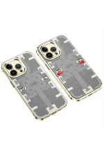 Newface iPhone 13 Pro Max Kılıf Mekanik Bumper Kapak - Gold