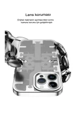 Newface iPhone 13 Pro Max Kılıf Mekanik Bumper Kapak - Gümüş - Görsel 2