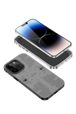 Newface iPhone 13 Pro Max Kılıf Mekanik Bumper Kapak - Gümüş - Görsel 5