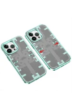 Newface iPhone 13 Pro Max Kılıf Mekanik Bumper Kapak - Yeşil