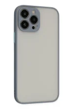 Newface iPhone 13 Pro Max Kılıf Montreal Silikon Kapak - Gri - Görsel 2