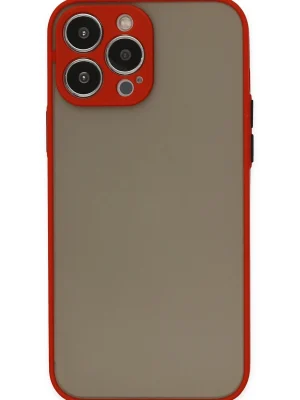 Newface iPhone 13 Pro Max Kılıf Montreal Silikon Kapak - Kırmızı