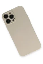 Newface iPhone 13 Pro Max Kılıf Nano içi Kadife Silikon - Bej - Görsel 3