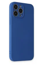 Newface iPhone 13 Pro Max Kılıf Nano içi Kadife Silikon - Lacivert - Görsel 2