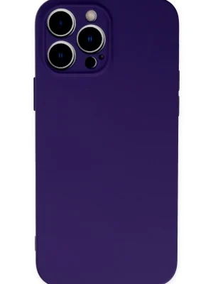 Newface iPhone 13 Pro Max Kılıf Nano içi Kadife Silikon - Mor