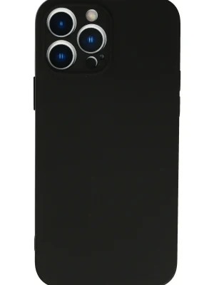 Newface iPhone 13 Pro Max Kılıf Nano içi Kadife Silikon - Siyah