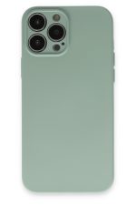 Newface iPhone 13 Pro Max Kılıf Nano içi Kadife  Silikon - Su Yeşili