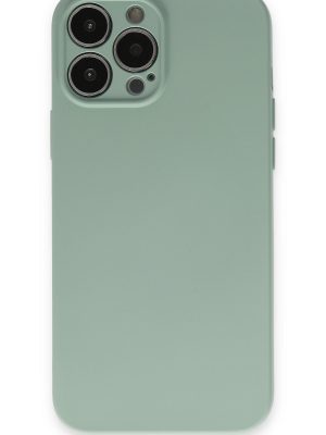 Newface iPhone 13 Pro Max Kılıf Nano içi Kadife  Silikon - Su Yeşili