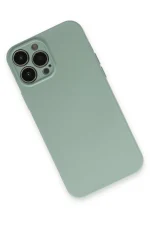 Newface iPhone 13 Pro Max Kılıf Nano içi Kadife Silikon - Su Yeşili - Görsel 3