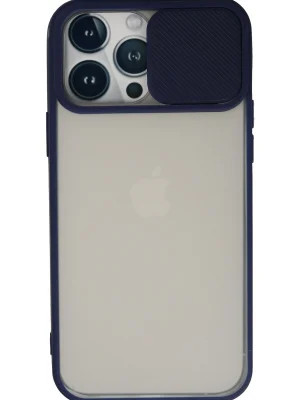 Newface iPhone 13 Pro Max Kılıf Palm Buzlu Kamera Sürgülü Silikon - Lacivert