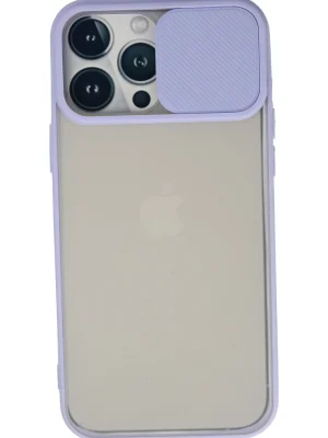 Newface iPhone 13 Pro Max Kılıf Palm Buzlu Kamera Sürgülü Silikon - Lila