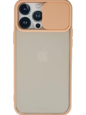 Newface iPhone 13 Pro Max Kılıf Palm Buzlu Kamera Sürgülü Silikon - Pembe