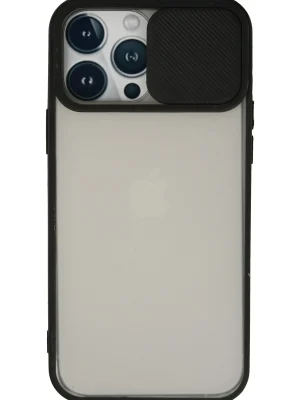 Newface iPhone 13 Pro Max Kılıf Palm Buzlu Kamera Sürgülü Silikon - Siyah