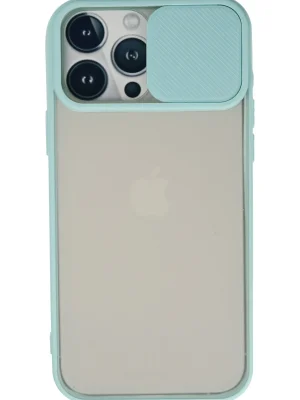 Newface iPhone 13 Pro Max Kılıf Palm Buzlu Kamera Sürgülü Silikon - Turkuaz