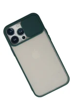 Newface iPhone 13 Pro Max Kılıf Palm Buzlu Kamera Sürgülü Silikon - Yeşil - Görsel 3