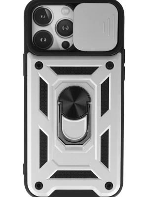 Newface iPhone 13 Pro Max Kılıf Pars Lens Yüzüklü Silikon - Gümüş